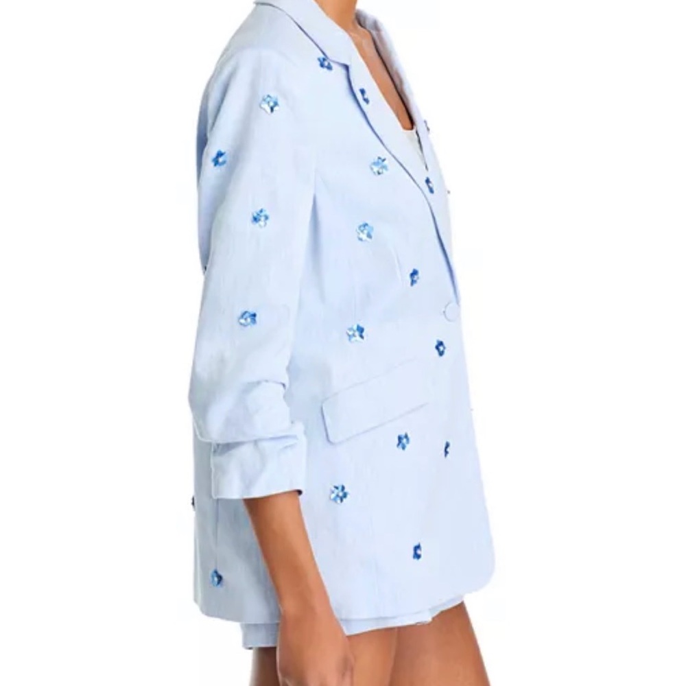 Cinq à Sept Kylie Hydrangea Blue Embellished Blazer NWT - Picture 7 of 8